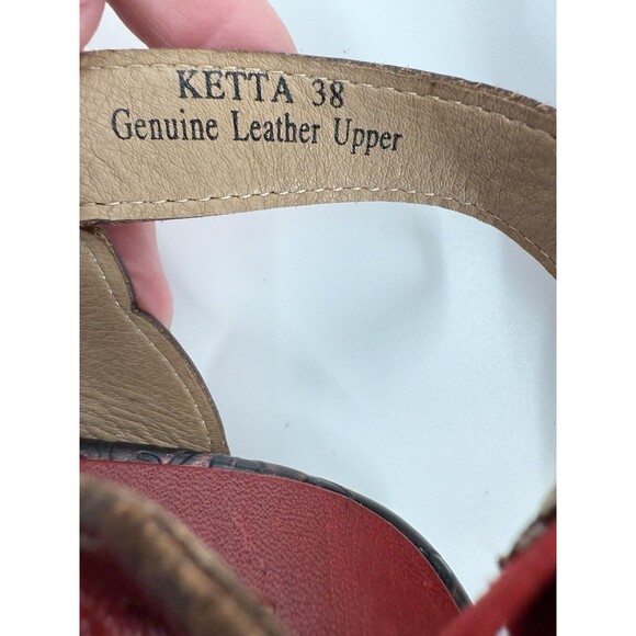 GORGEOUS L’artiste by Spring Step Ketta Red Leather Heeled Open Toe Sandals 38 - Picture 9 of 9
